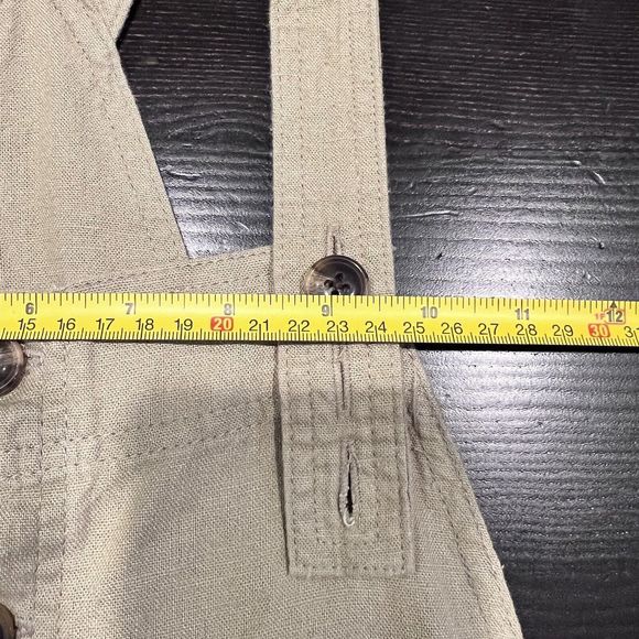 Urban Outfitters Boho Linen Shortall Overalls Quay Olive Green‎ Large NWT - Picture 10 of 12